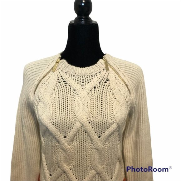 Michael Michael Kors Cable Knit Sweater, Two-Tone - Picture 3 of 8